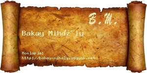 Bakay Mihály névjegykártya