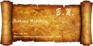 Bakay Mihály névjegykártya