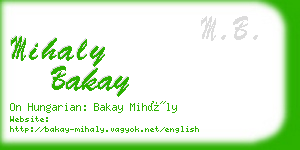 mihaly bakay business card